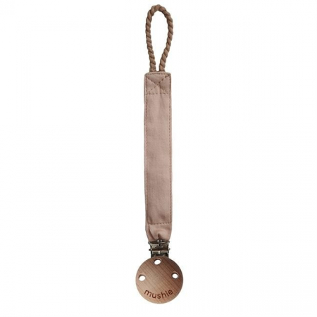 Suzete si accesorii - Lantisor suzeta din material textil Mushie - Natural