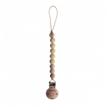 Suzete si accesorii - Lantisor suzeta Mushie - Cleo Muted Yellow