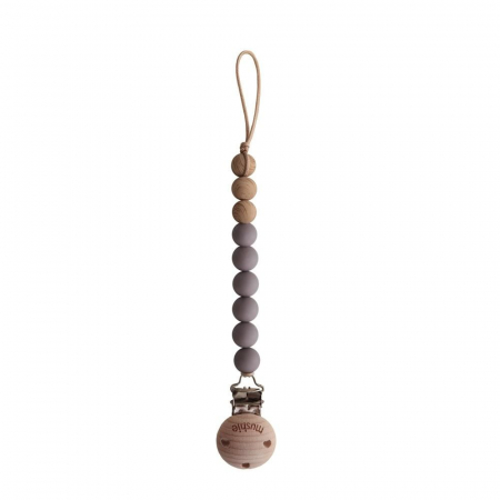 Suzete si accesorii - Lantisor suzeta Mushie - Eva - Ash