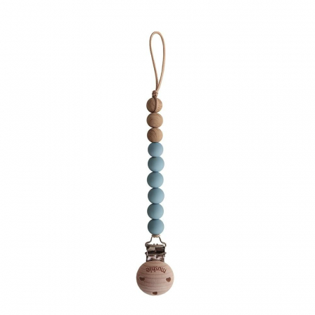 Suzete si accesorii - Lantisor suzeta Mushie - Eva - Cadet Blue