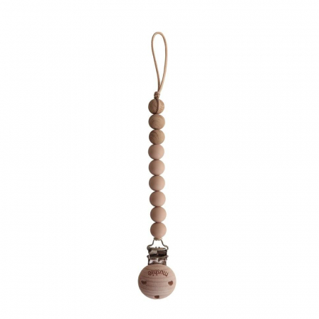 Suzete si accesorii - Lantisor suzeta Mushie - Eva - Pale Taupe