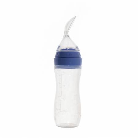 Lingurita cu rezervor din silicon moale pentru bebe, gradata, Melvelo - Blue [1]