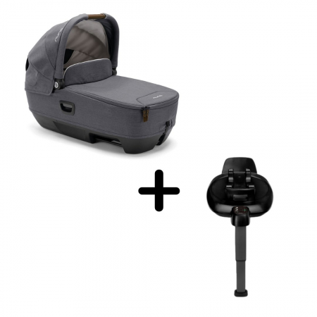 Landouri - Nuna - Set Landou CARI next Granite, 40-70 cm + Baza isofix BASE next i-Size pentru CARI next
