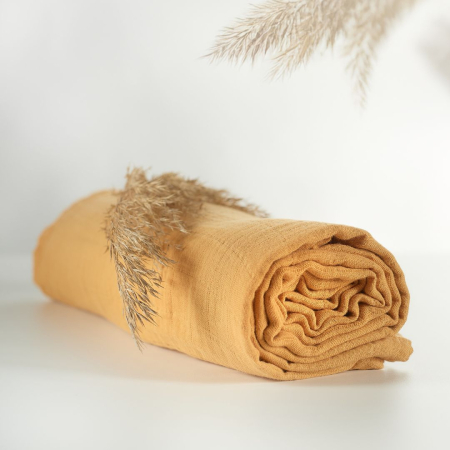 Produse - ONINO - Muselina multifunctionala din bumbac 100% organic, HUG.me, Honey Gold, x1 bucata, 120 x 120 cm, certificata GOTS