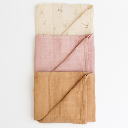 ONINO - Muselina multifunctionala din bumbac 100% organic, HUG.me, Pure Bloom, x3 bucati, 60 x 60 cm, certificata GOTS [9]