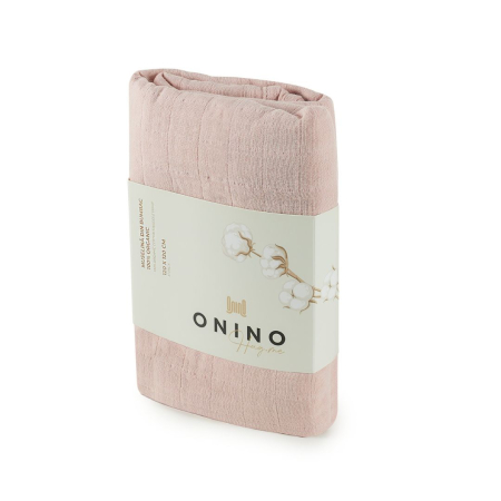 ONINO - Muselina multifunctionala din bumbac 100% organic, HUG.me, Warm Peach, x1 bucata, 120 x 120 cm, certificata GOTS [4]