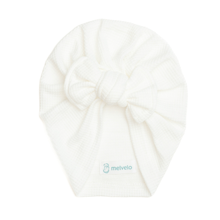 Pachet 3 turbane bebelusi, cu funda, bumbac, Melvelo, Waffle - Black, Brown, White [6]