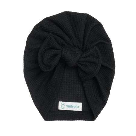 Pachet 3 turbane bebelusi, cu funda, bumbac, Melvelo, Waffle - Black, Brown, White [2]