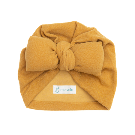 Pachet 3 turbane bebelusi cu funda, casmir, Melvelo, Soft - Cream, Dark Oak, Mustard [4]