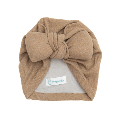 Pachet 3 turbane bebelusi cu funda, casmir, Melvelo, Soft - Cream, Dark Oak, Mustard [2]