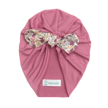 Pachet 3 turbane bebelusi cu funda, poliester, Melvelo, Flower - Blossom, Coral, Peach [6]