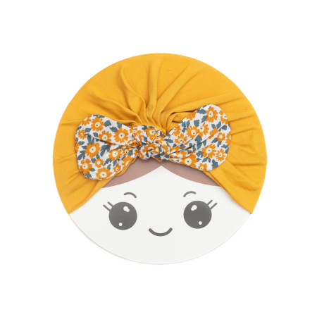 Pachet 3 turbane bebelusi cu funda, poliester, Melvelo, Flower - Honey Bee, Blossom, Coral [1]