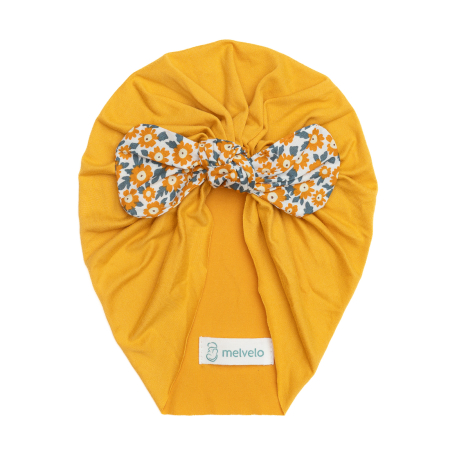 Pachet 3 turbane bebelusi cu funda, poliester, Melvelo, Flower - Honey Bee, Blossom, Coral [2]