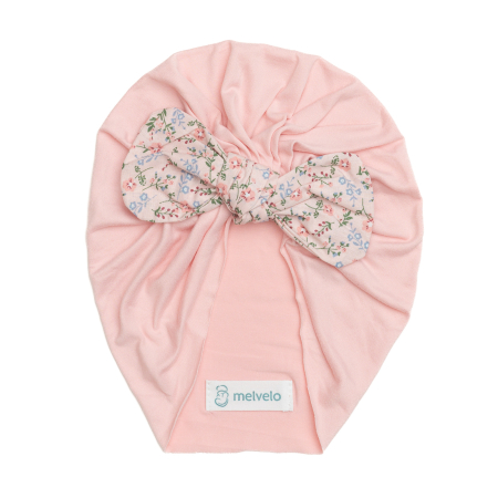 Pachet 3 turbane bebelusi cu funda, poliester, Melvelo, Flower - Honey Bee, Blossom, Coral [4]