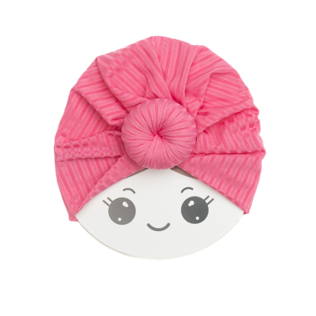 Pachet 3 turbane bebelusi Donut, poliester, Melvelo Stripe - Baby Pink, Fuchsia, White [3]