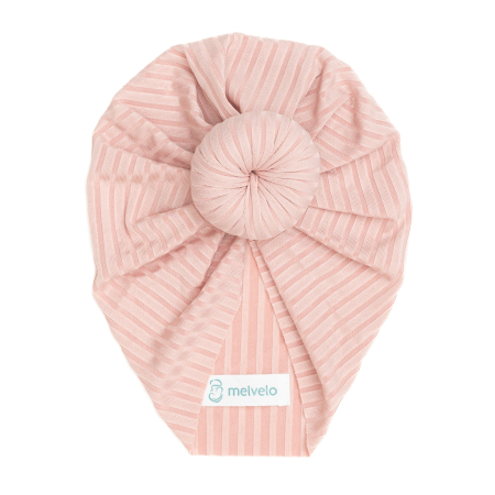 Pachet 3 turbane bebelusi Donut, poliester, Melvelo Stripe - Lavender, Peach, Baby Pink [4]