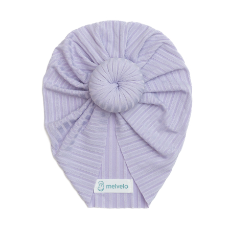 Pachet 3 turbane bebelusi Donut, poliester, Melvelo Stripe - Lavender, Peach, Baby Pink [2]