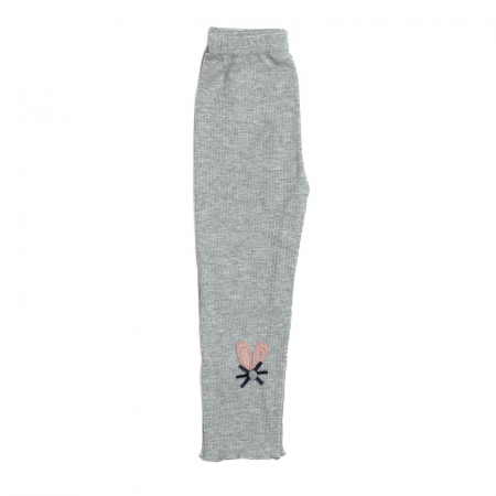 Pantalonasi bebe cu dantela jos, bumbac, model iepuras, Melvelo - Gray [0]