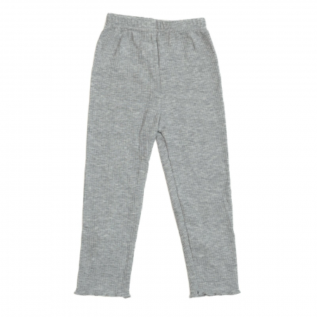 Pantalonasi bebe cu dantela jos, bumbac, model iepuras, Melvelo - Gray [1]