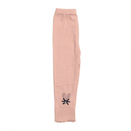 Pantalonasi bebe cu dantela jos, bumbac, model iepuras, Melvelo - Peach [1]