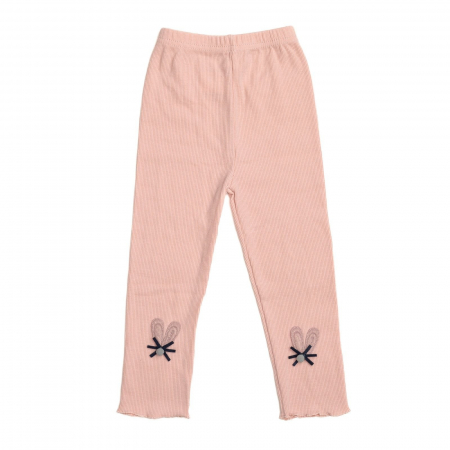 Sosete si dresuri copii - Pantalonasi bebe cu dantela jos, bumbac, model iepuras, Melvelo - Peach