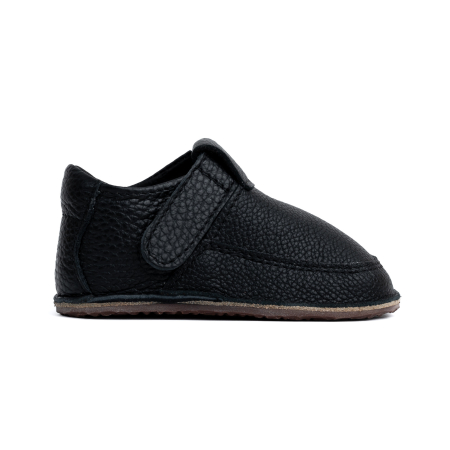 Papucei Barefoot Copii, primii pasi, piele naturala, talpa flexibila de cauciuc, Melvelo - Black [3]