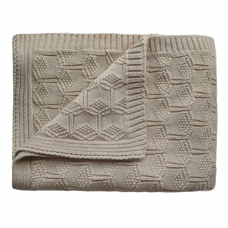 Pătură tricotată 80 x 100 cm din 100% bumbac organic, Mushie, Honeycomb - Bej [0]