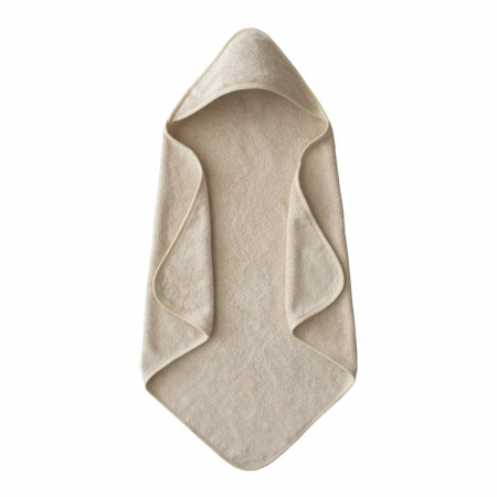 Articole textile - Prosop de baie cu gluga pentru bebelusi Mushie 77x77cm 100% Bumbac Organic - Fog