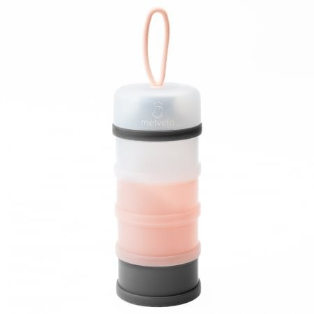 Servire masa copii - Recipient pentru lapte praf sau degustari cu patru compartimente - Pink