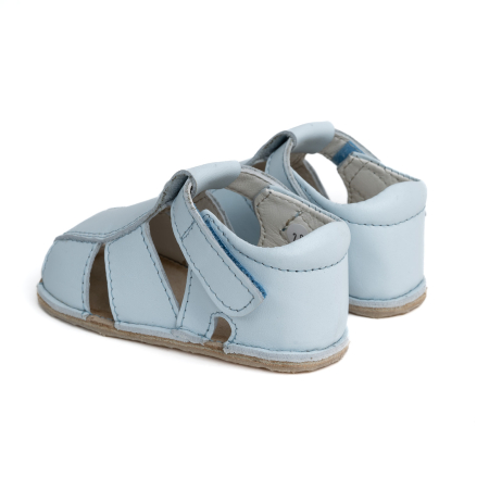 Sandale Barefoot Copii, primii pasi, piele naturala, talpa flexibila de cauciuc, Melvelo, Roman - Baby Blue [2]