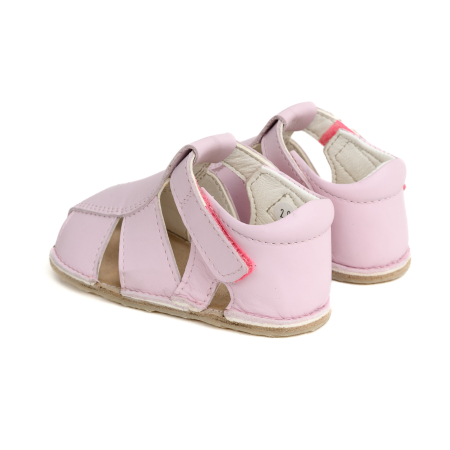 Papucei Barefoot Copii, primii pasi, piele naturala, talpa flexibila de cauciuc, Melvelo - Taupe [3]
