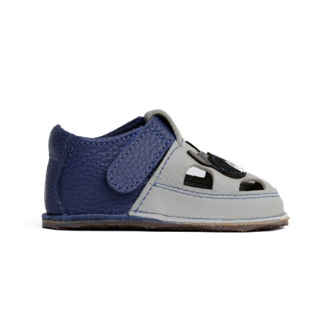 Sandale Barefoot Copii, primii pasi, piele naturala, talpa flexibila de cauciuc, Melvelo - Stone Grey / Raton [3]