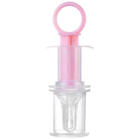 Servire masa copii - Seringa din silicon gradata, pentru administrarea usoara a medicamentelor, bebelusi, in cutie, + 0 luni, Melvelo - Pink