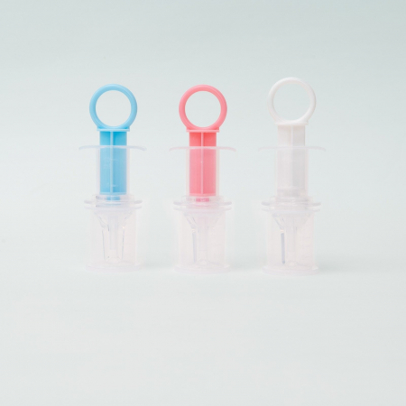 Seringa din silicon gradata, pentru administrarea usoara a medicamentelor, bebelusi, in cutie, + 0 luni, Melvelo - Pink [2]