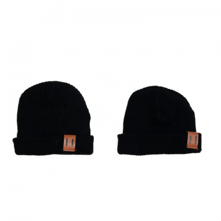 Caciulite copii si bebelusi - Set 2 caciuli crosetata, mama/ fiica, Melvelo, Classic - Black