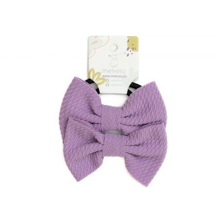 Accesorii par - Set 2 elastice pentru par cu funda, bebe, Melvelo - Lavender