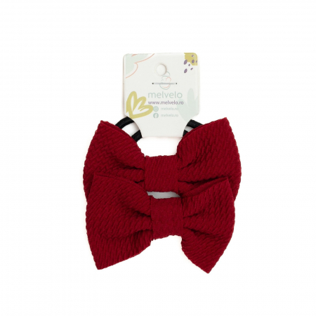 Accesorii par - Set 2 elastice pentru par cu funda, bebe, Melvelo - Ruby