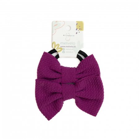 Accesorii par - Set 2 elastice pentru par cu funda, bebe, Melvelo - Wine