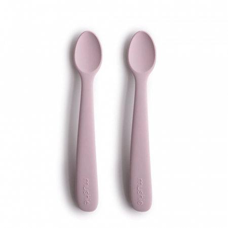 Servire masa copii - Set 2 Lingurite Mushie - Soft Lilac