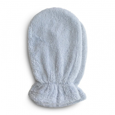 Igiena si ingrijire - Set 2 manusi de baie din bumbac organic 100%, Mushie - Baby Blue