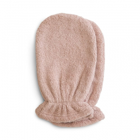 Igiena si ingrijire - Set 2 manusi de baie din bumbac organic 100%, Mushie - Blush