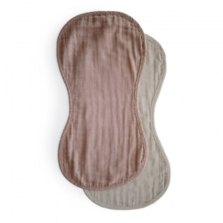 Prosoape si Halate - Set 2 protectii antiregurgitare pentru umar tip prosopel - salivare bebe, Mushie - Natural / Fog