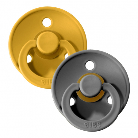 Suzete si accesorii - Set 2 suzete Bibs Colour - Mustard & Smoke