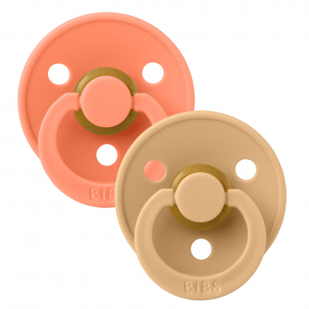 Suzete si accesorii - Set 2 suzete Bibs Colour - Papaya / Desert Sand