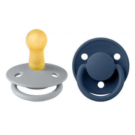 Suzete si accesorii - Set 2 suzete Bibs De Lux- Cloud / Steel Blue