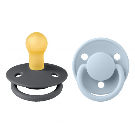 Suzete si accesorii - Set 2 suzete Bibs De Lux- Iron / Baby Blue