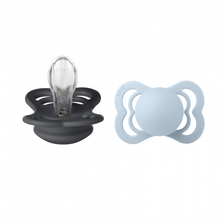 Set 2 suzete Bibs Supreme- Iron & Baby Blue [0]