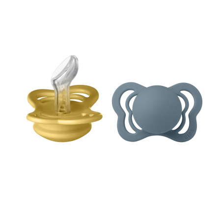 Suzete si accesorii - Set 2 suzete Ortodontice Bibs Couture - Mustard & Petrol