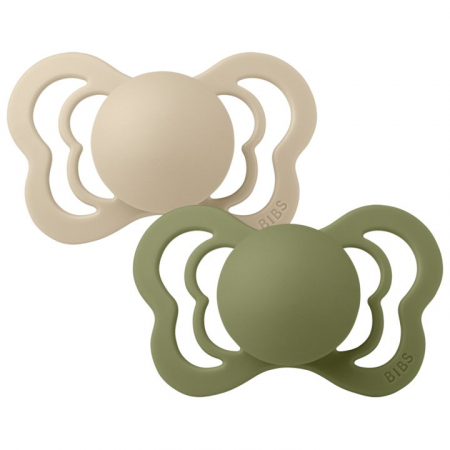 Set 2 suzete Ortodontice Bibs Couture - Vanilla & Olive [1]