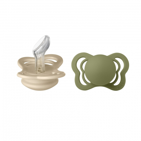 Suzete si accesorii - Set 2 suzete Ortodontice Bibs Couture - Vanilla & Olive